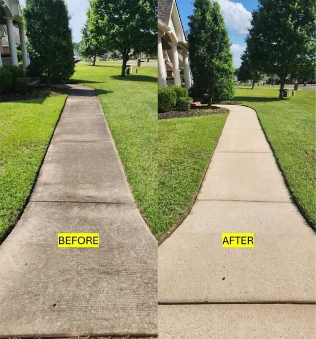 Concrete cleaning result